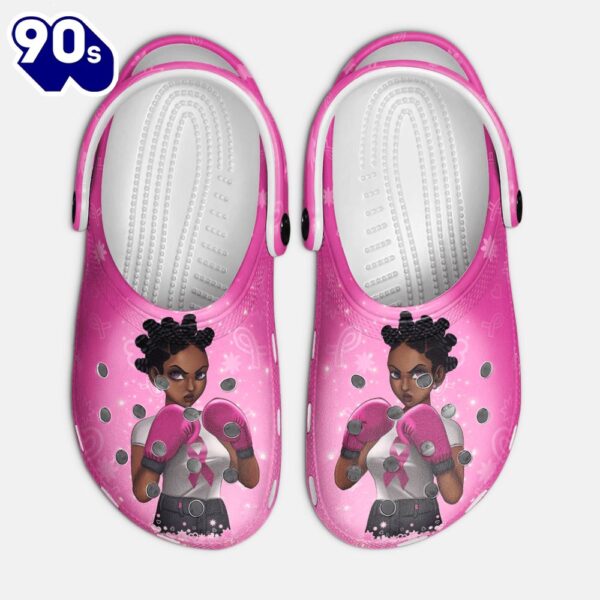 Black Girl Breast Cancer Awareness Classic Shoes Personalized Clogs