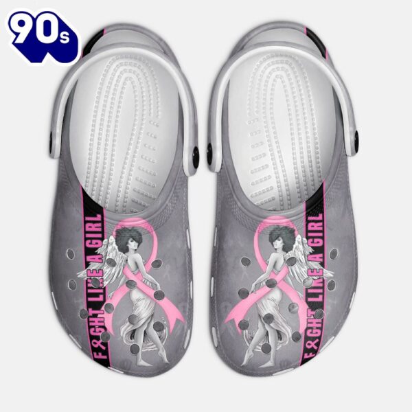 Black Woman Breast Cancer Awareness Classic Shoes Personalized Clogs