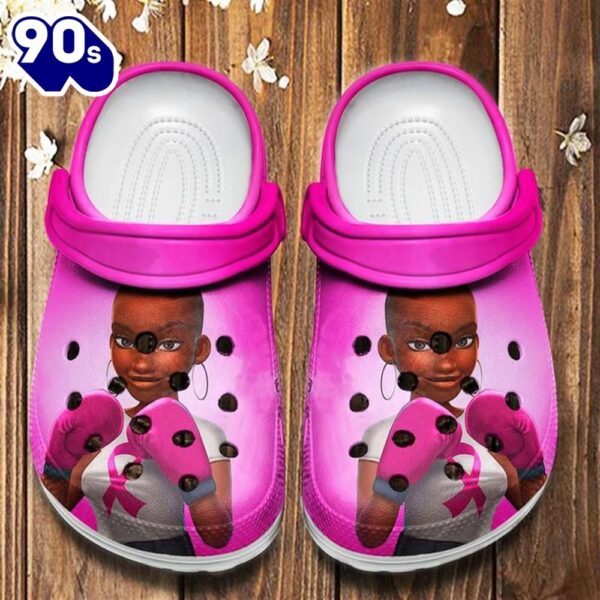 Black Women Fighters Breast Cancer Awareness Shoes Saleoff 081020 Personalized Clogs