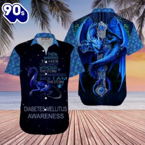 Blue Dragon Diabetes Mellitus Awareness Hawaiian Shirt  For Men &amp Women  Adult