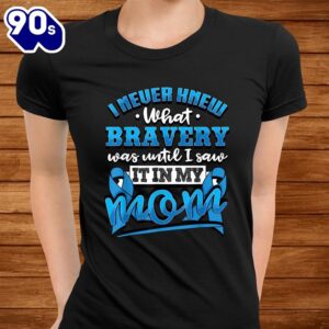 Bravery In My Mom Colon Cancer Awareness Ribbon Shirt 2