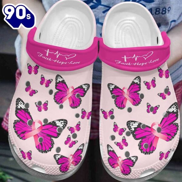 Breast Cancer Awareness Christian Faith Hope Love Shoes Personalized Clogs