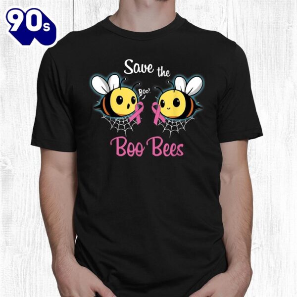 Breast Cancer Awareness Save The Boo Bees Halloween Shirt