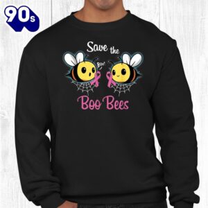 Breast Cancer Awareness Save The Boo Bees Halloween Shirt 2