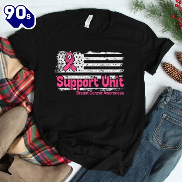 Breast Cancer Support Unit Flag Pink Breast Cancer Awareness Shirt