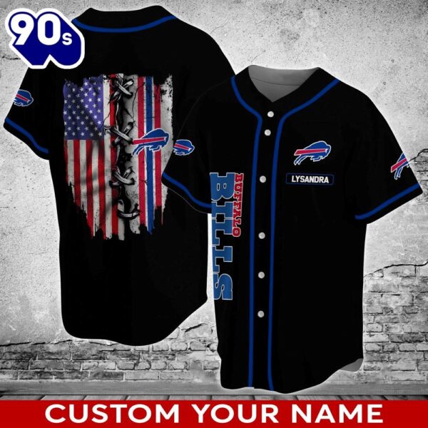 Buffalo Bills NFL Custom Name Baseball Jersey Shirt