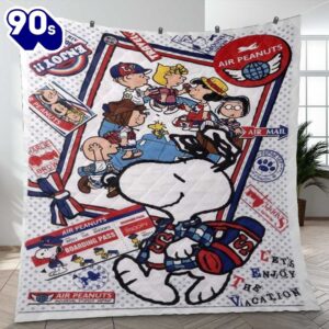 Captain Snoopy Air Peanuts Cartoon Christmas Gifts Lover Blanket,Snoopy Blanket Mother Day Gift