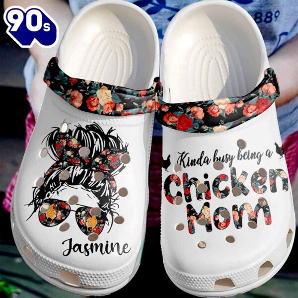 Chicken Chicken Mom Floral Personalized Clogs