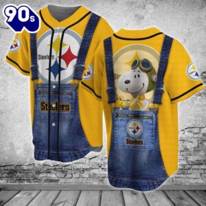 Classic NFL Pittsburgh Steelers Baseball Jersey Snoopy Pilot Gift For Best Friend