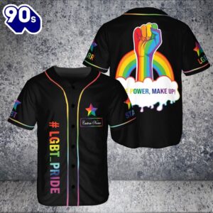 Custom Name Lgbt Pride Hand Support Love Is Love Lgbt Rainbow 3d Baseball Jersey