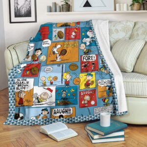 Cute Friends And Snoopy Fleece Blanket Gift For Fan, Premium Comfy Sofa Throw Blanket Gift Mother Day Gift