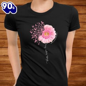 Daisy Dandelion Faith Hope Love Breast Cancer Awareness Shirt 2