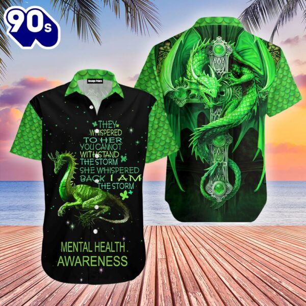 Dragon Storm Mental Health Awareness Hawaiian Shirt  For Men &amp Women  Adult