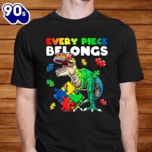 Every Piece Belongs Dinosaur Autism Awareness Puzzle Shirt 1