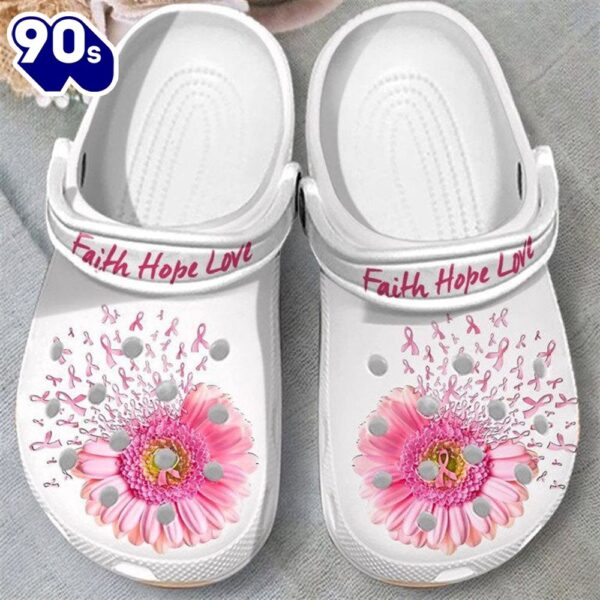 Faith Hope Love Breast Cancer Awareness Shoes Personalized Clogs