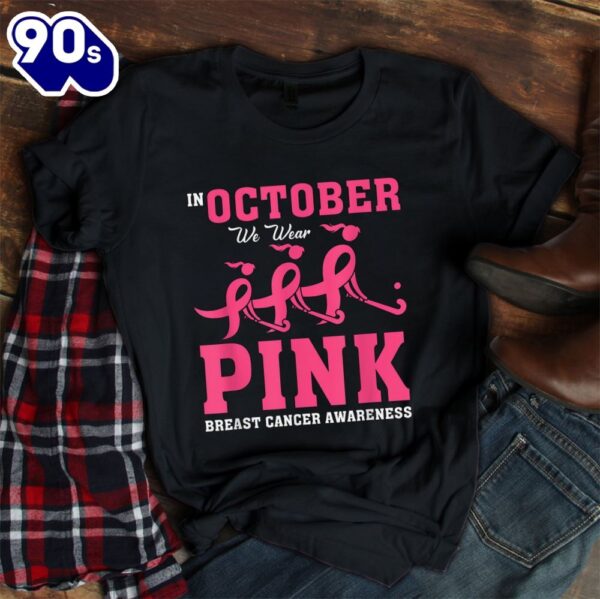 Field Hockey For Girls Breast Cancer Awareness Pink Ribbon Shirt