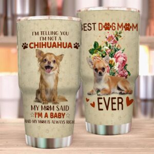 Flagwix Best Chihuahua Mom Ever Stainless Steel Tumbler 20oz 2