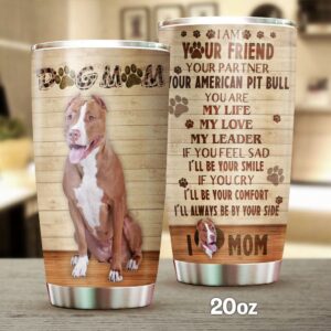 Flagwix Dog Mom American Pit Bull Terrier Stainless Steel Tumbler 1