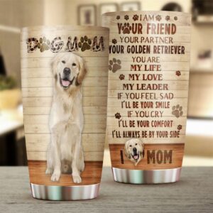 Flagwix Dog Mom Golden Retriever Stainless Steel Tumbler 1