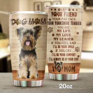 Flagwix Dog Mom Yorkshire Terrier Stainless Steel Tumbler 1