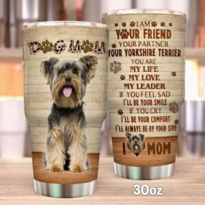 Flagwix Dog Mom Yorkshire Terrier Stainless Steel Tumbler 2