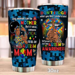 Flagwix It Take Someone Special To Be An Autism Mom Black Woman Tumbler 2