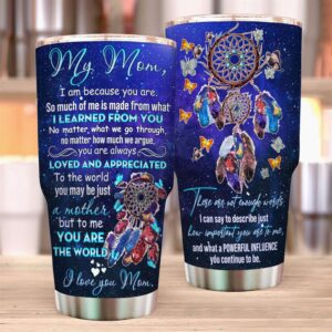 Flagwix Mom I Am Because You Are Stainless Steel Tumbler 2