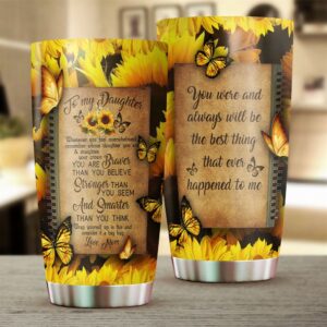 Flagwix Mom To Daughter Sunflower Stainless Steel Tumbler 1