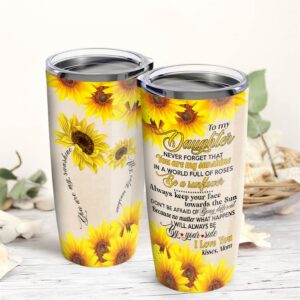 Flagwix Mom To Daughter Sunflower Stainless Steel Tumbler 20oz 1