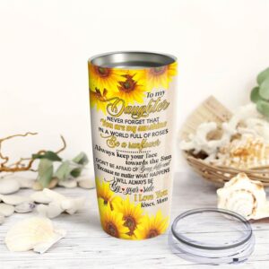 Flagwix Mom To Daughter Sunflower Stainless Steel Tumbler 20oz 2