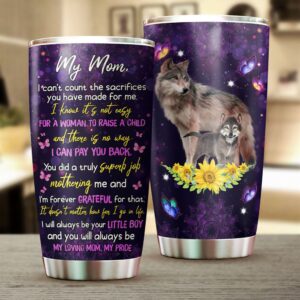 Flagwix Mothers Day I Know Its Not Easy For A Woman To Raise A Boy Stainless Steel Tumbler 1