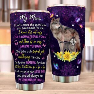 Flagwix Mothers Day I Know Its Not Easy For A Woman To Raise A Boy Stainless Steel Tumbler 2