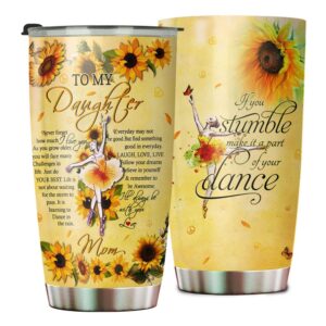 Flagwix To My Daughter Love Mom Ballet Stainless Steel Tumbler 20oz 1
