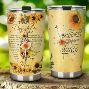 Flagwix To My Daughter Love Mom Ballet Stainless Steel Tumbler 20oz 7