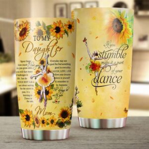 Flagwix To My Daughter Love Mom Ballet Stainless Steel Tumbler 20oz 9