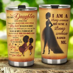 Flagwix To My Daughter Love Mom Black Woman Stainless Steel Tumbler 20oz 2