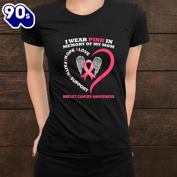 Gift I Wear Pink In Memory Of My Mom Breast Cancer Awareness Shirt