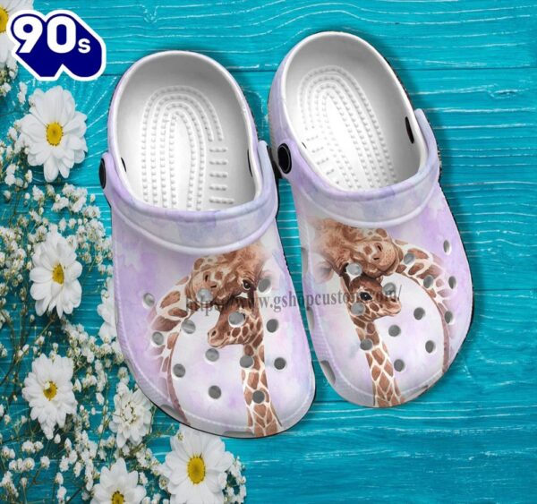 Giraffe Mom Daughter Shoes Gift Step Daughter Personalized Clogs