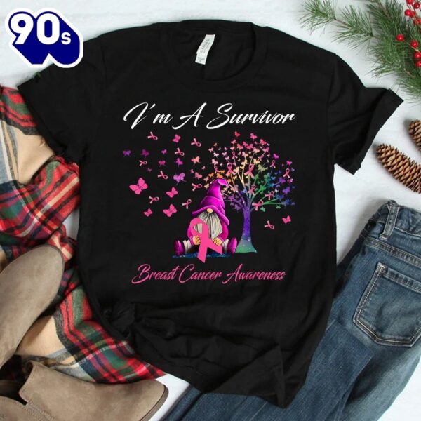 Gnomes I’m A Survivor Breast Cancer Awareness Shirt