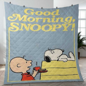 Good Morning Snoopy Charlie Brown Christmas Gift Lover Blanket ,Snoopy Charlie Brown Blanket Mother Day Gift