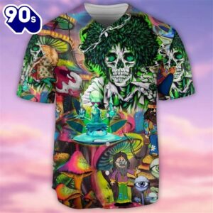 Hippie Skull Peace Life Color Baseball Jersey Shirt