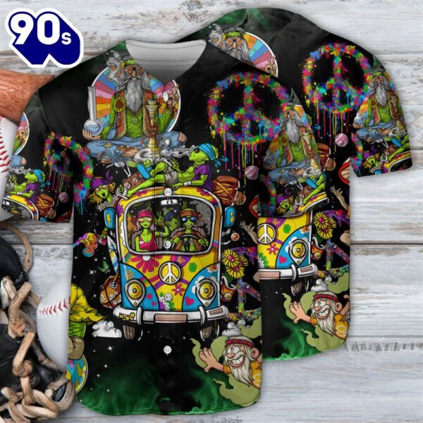 Hippie Smokey Life Art Baseball Jersey Shirt