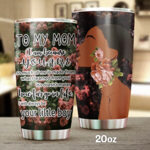 Homewix To My Black Mom Tumbler Flower Tumbler Gift For Mom From Son Flower For Mom TTQ04TUv2 1
