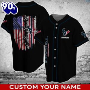 Houston Texans NFL Personalized Custom Name Baseball Jersey Shirts