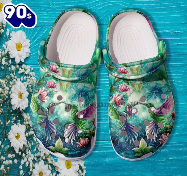 Hummingbird Mystery Green Mother Hummingbird Mom Miracle Flower Clog Personalize Name