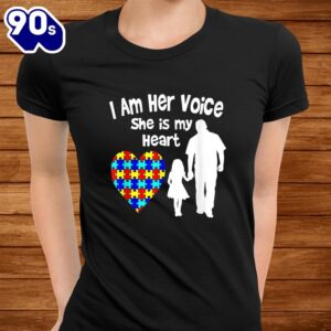 I Am Her Voice She Is My Heart Shirt Autism Awareness Dad Men 2