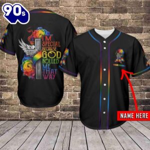 Lgbt God Rolled Me That Way Custom Name Baseball Jersey Shirt