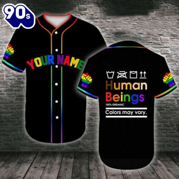 Lgbt Pride Baseball Jersey Rainbow Flag Custom Jersey