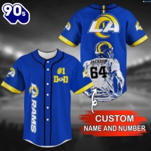 Los Angeles Rams NFL Custom Name Baseball Jersey Shirt