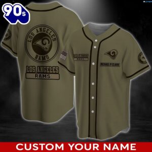 Los Angeles Rams NFL Personalized Custom Name Baseball Jersey Shirt